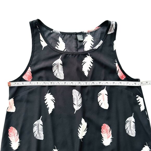 Shein Black Feather Print Sleeveless Maxi Dress Size M - Picture 9 of 12